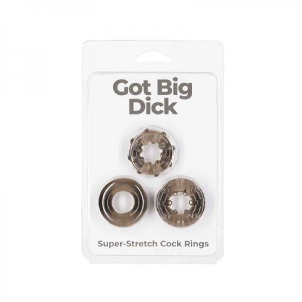 Got Big Dick Cockring 3-pack Smoke - Cock Ring Trios
