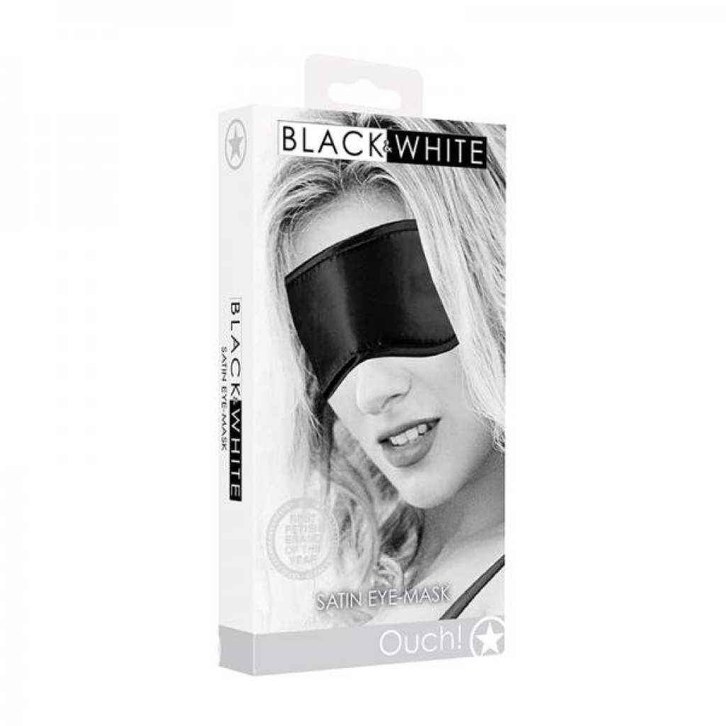 Ouch! Black & White Satin Eye Mask Black - Blindfolds