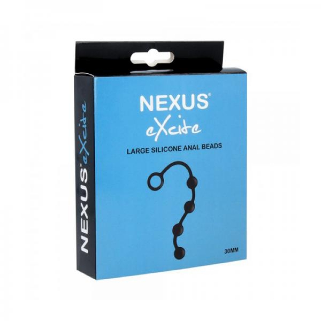 Nexus Excite Anal Beads Silicone Large Black - Anal Beads
