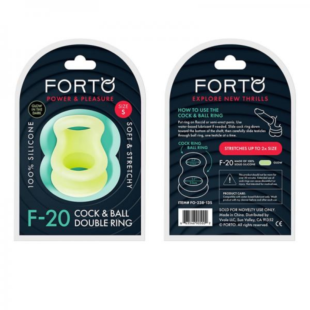 Forto F-20: Balls Stretcher Liquid Silicone 50/67 Mm Glow-in-the-dark - Mens Cock & Ball Gear