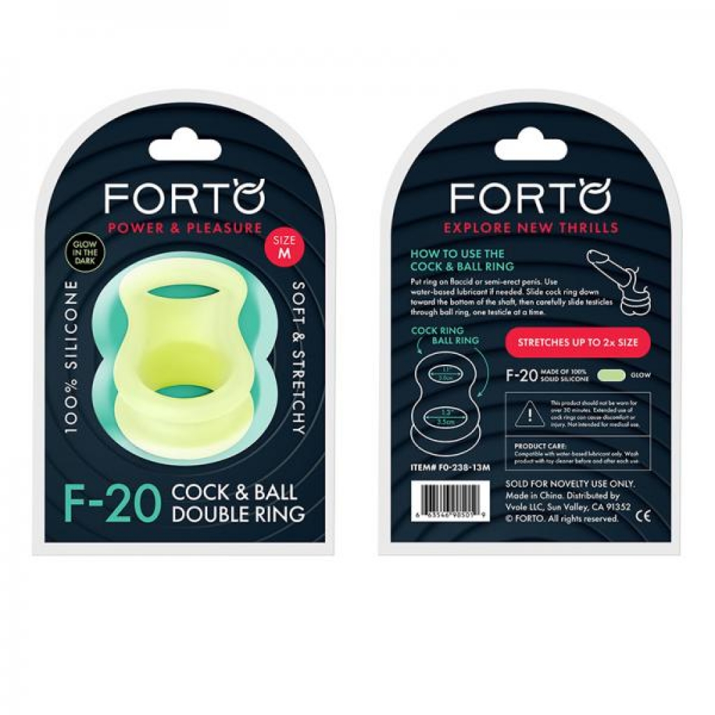Forto F-20: Balls Stretcher Liquid Silicone 55/72 Mm Glow-in-the-dark - Mens Cock & Ball Gear