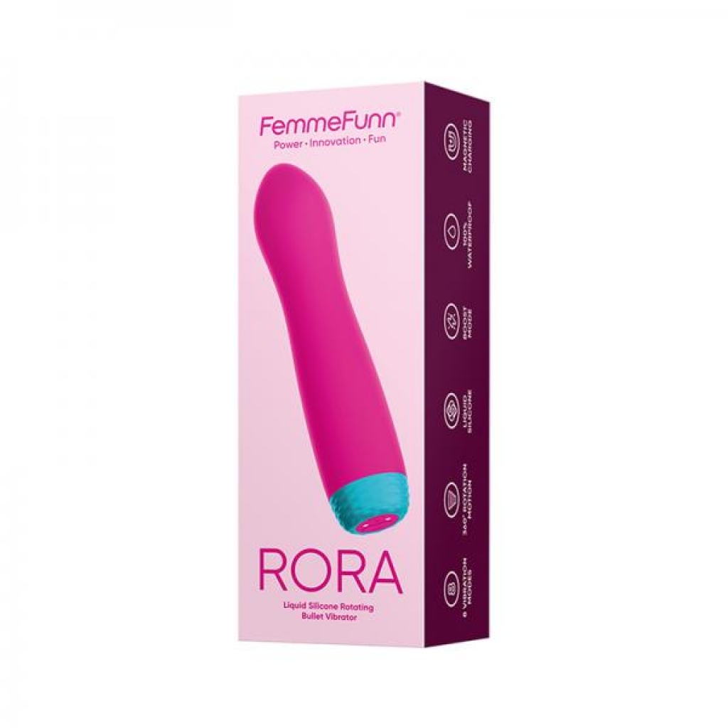 Femmefunn Rora Liquid Silicone Rotating Bullet Pink - Bullet Vibrators