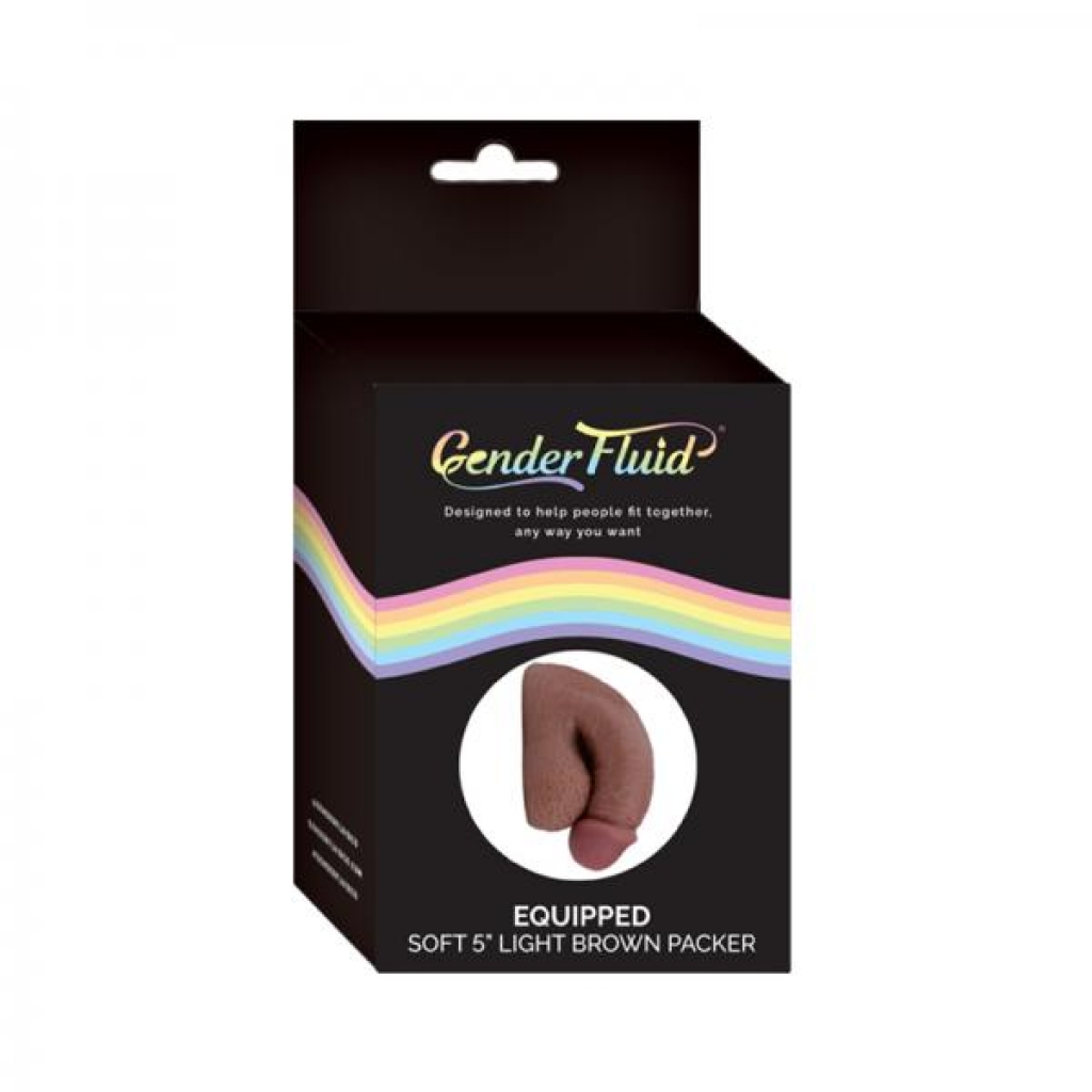 Gender Fluid Equipped Soft Packer 5 In. Light Brown - Realistic Dildos & Dongs