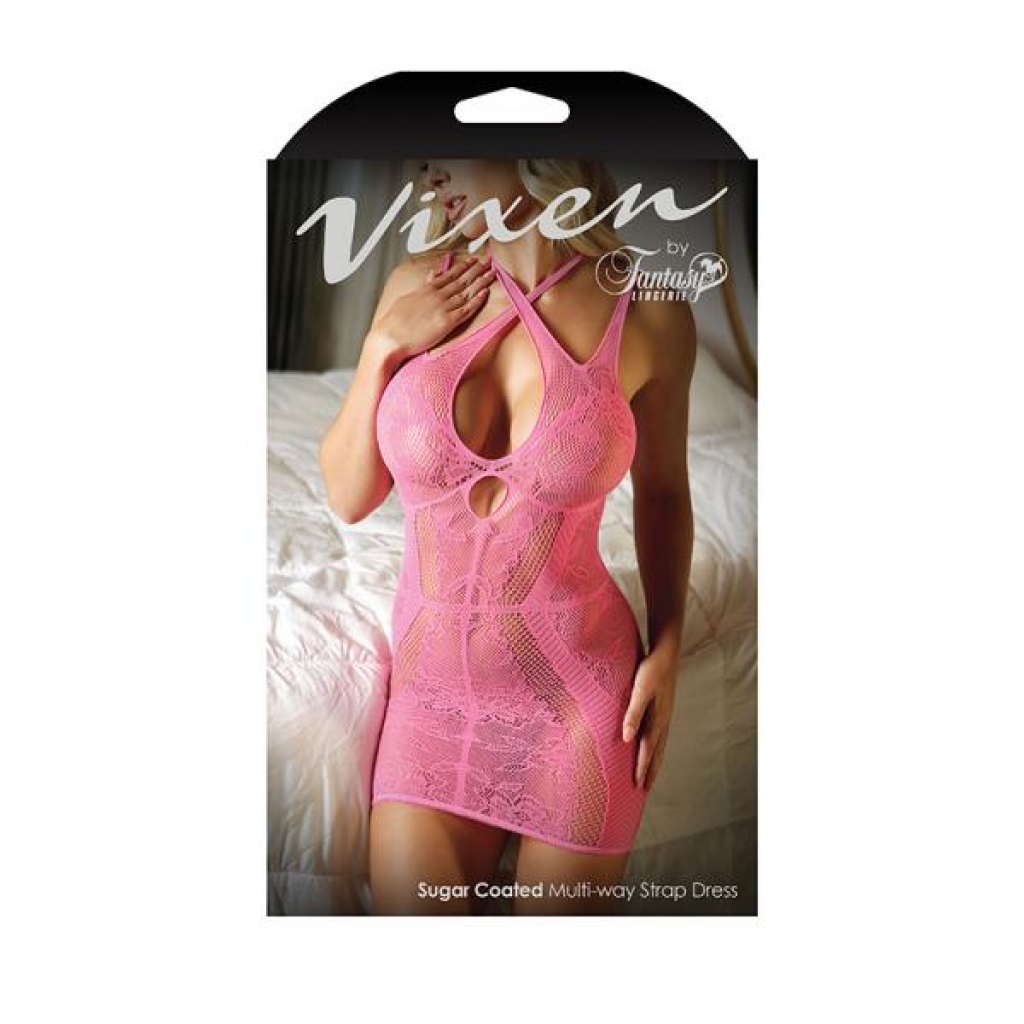 Vixen Sugar Coated Multi-way Strap Dress Pink O/s - Dresses