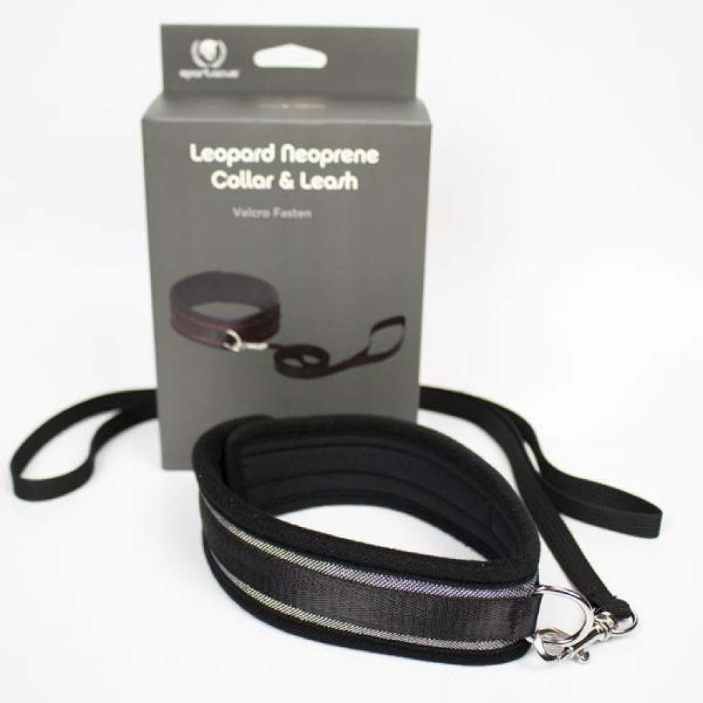 Spartacus Collar And Leash Neoprene Silver - Collars & Leashes