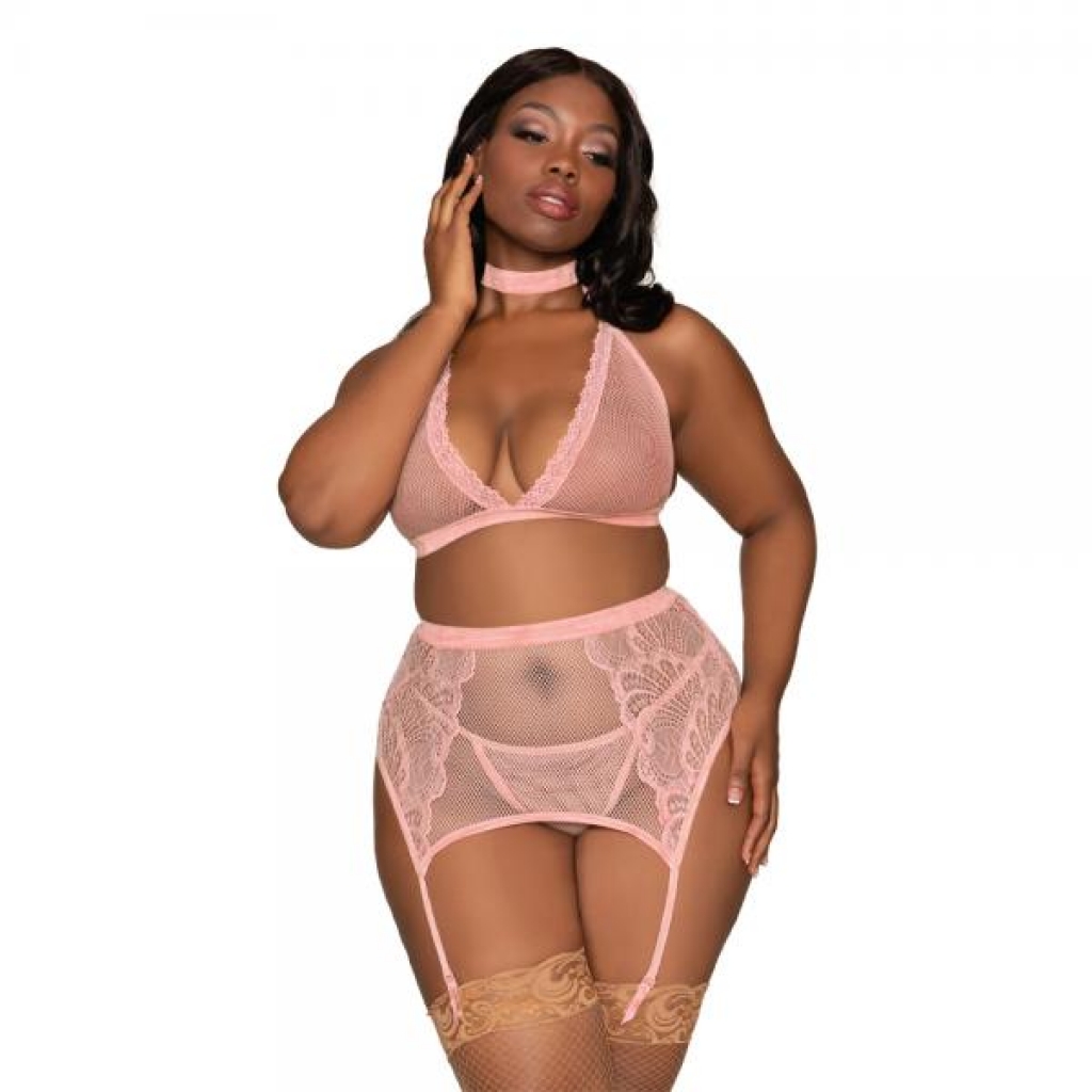 Dg Bra Garterbelt & G-string Pink Queen - Bodystockings, Pantyhose & Garters