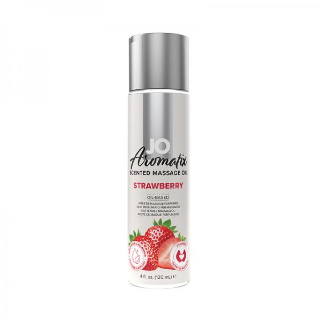 Jo Aromatix Strawberry Massage Oil 4 Oz. - Sensual Massage Oils & Lotions