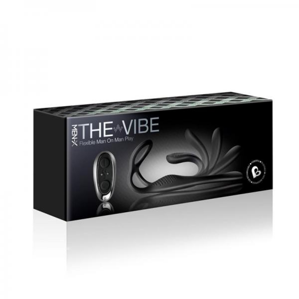 The-vibe C-ring And P-spot Stimulator Black - Double Penetration Penis Rings