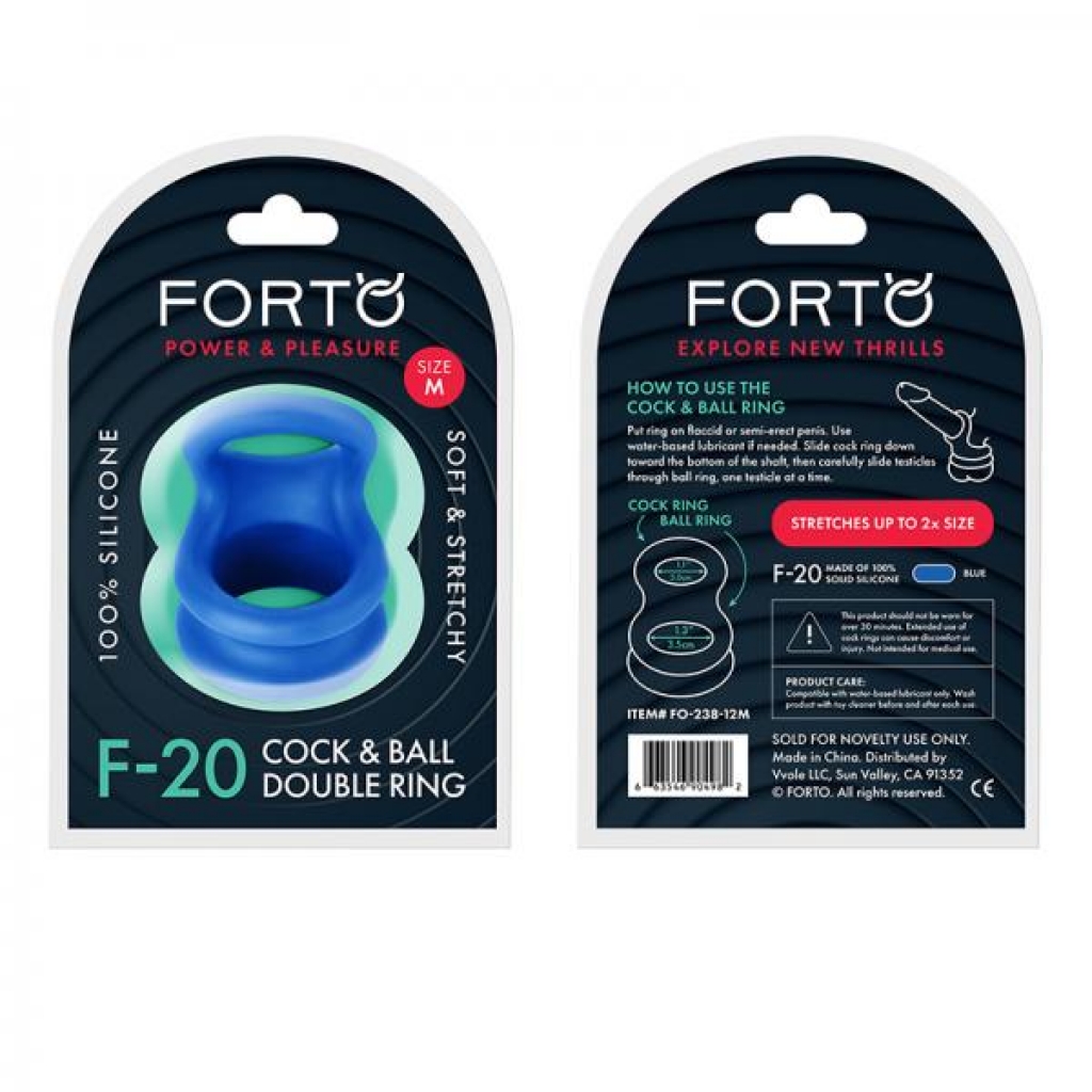 Forto F-20: Balls Stretcher Liquid Silicone 55/72 Mm Blue - Mens Cock & Ball Gear