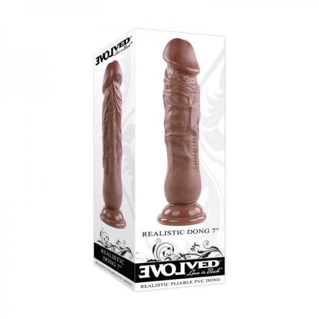 Evolved Realistic Dong 7 In. Dark - Realistic Dildos & Dongs