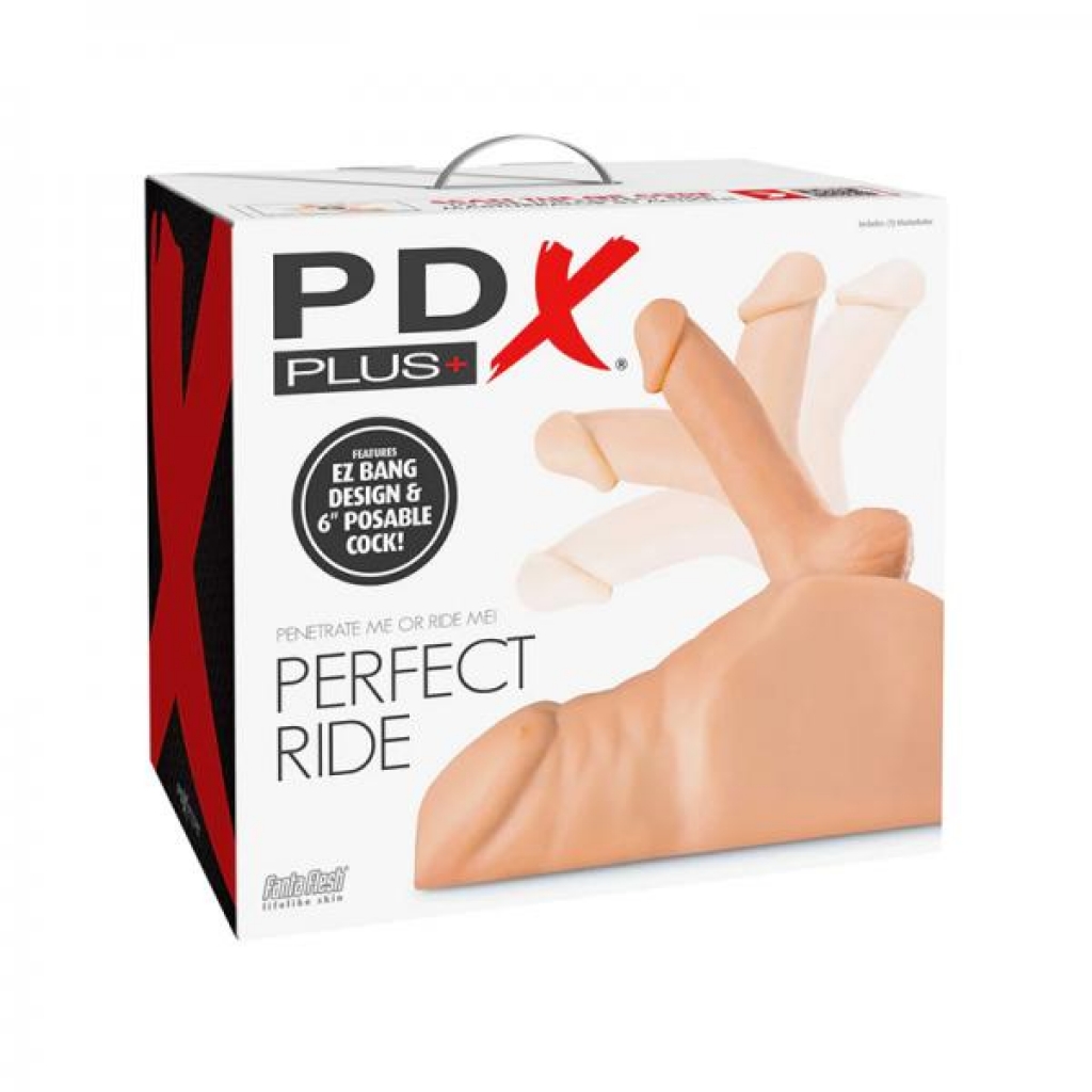 Pdx Plus Perfect Ride Dildo And Masturbator Light - Lifesize Masturbators