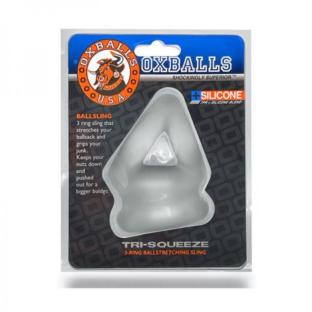 Oxballs Tri-squeeze Cocksling And Ballstretcher Clear Ice - Mens Cock & Ball Gear