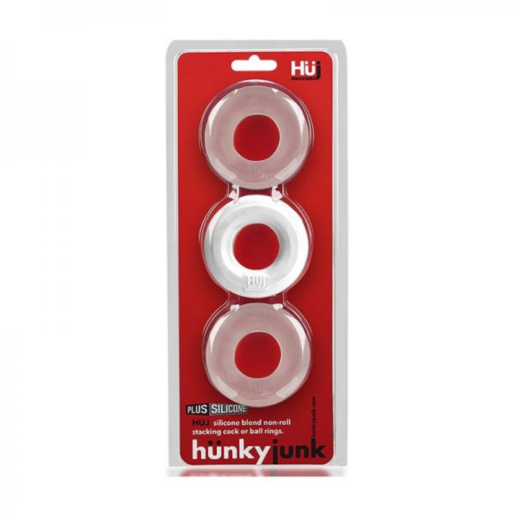 Hunkyjunk Huj3 C-ring 3-pack White Ice - Classic Penis Rings
