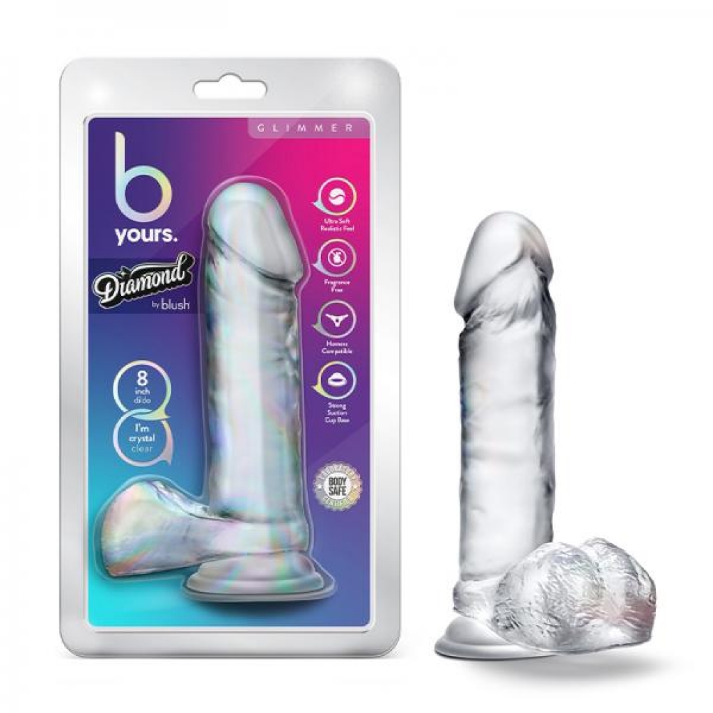 B Yours Diamond Glimmer 8 In. Clear - Realistic Dildos & Dongs