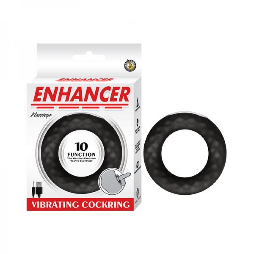 Nasstoys Enhancer Vibrating Cockring Silicone Black - Couples Penis Rings