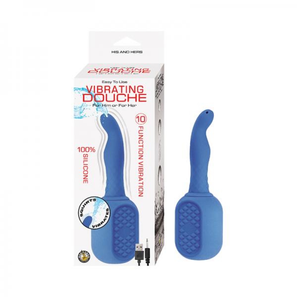 Nasstoys Vibrating Douche Silicone Blue - Anal Douches, Enemas & Hygiene