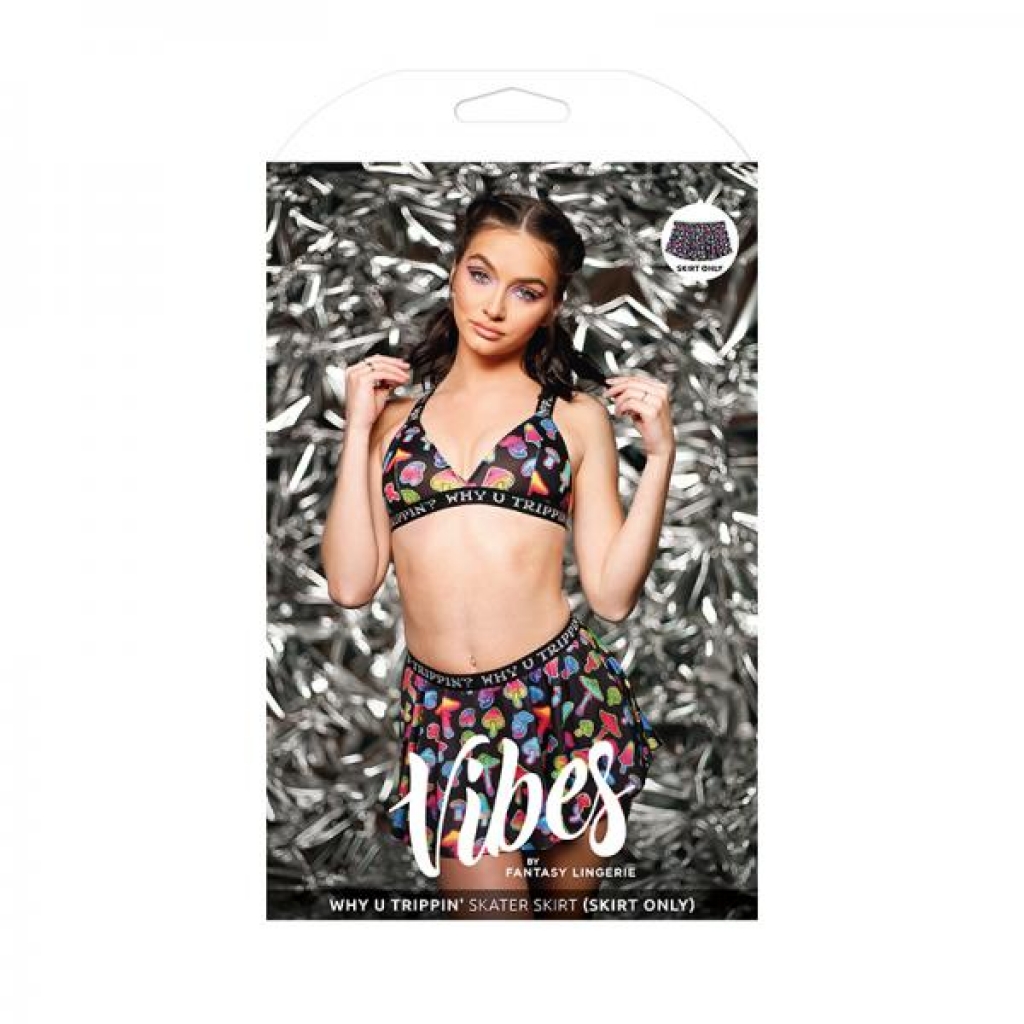 Vibes Why U Trippin' Skater Skirt S/m Black - Others