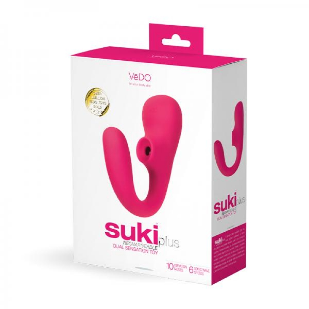 Vedo Suki Plus Rechargeable Dual Sonic Vibe Foxy Pink - G-Spot Vibrators Clit Stimulators