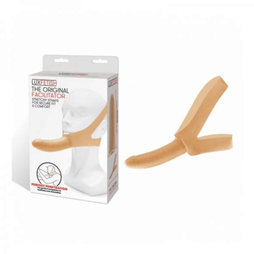 Lux Fetish The Original Facilitator Chin Strap-on - Cream - Harness & Dong Sets