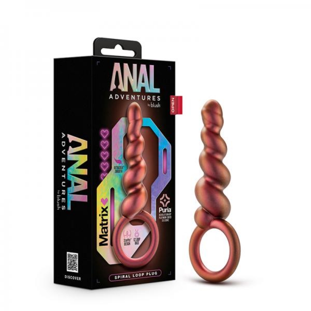 Anal Adventures Matrix Spiral Loop Plug Copper - Anal Beads