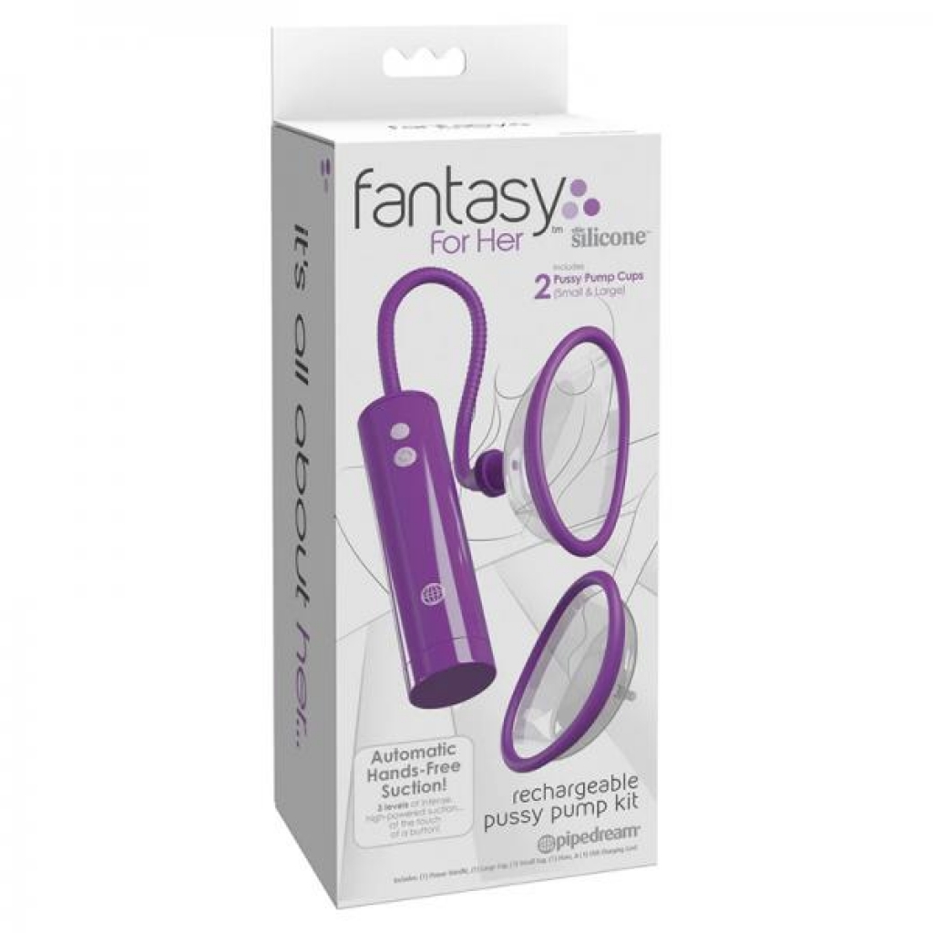 Fantasy For Her Rechargeable Pussy Pump Kit Purple - Clit Suckers & Oral Suction
