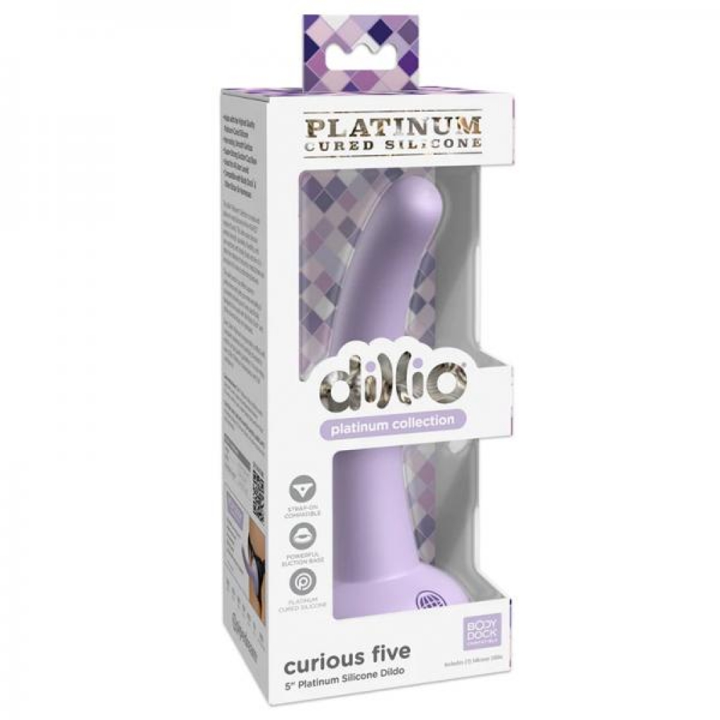 Dillio Platinum Curious Five Silicone Dildo 5 In. Purple - Realistic Dildos & Dongs