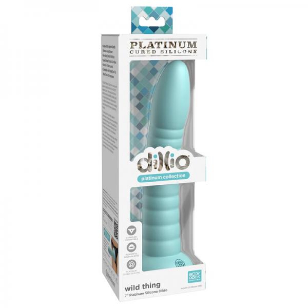 Dillio Platinum Wild Thing Silicone Dildo 7 In. Teal - Realistic Dildos & Dongs