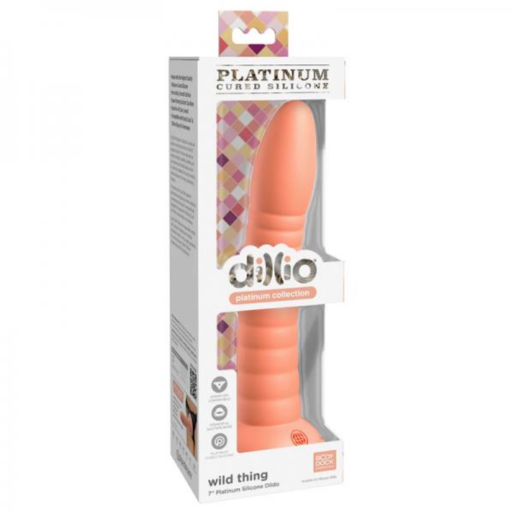 Dillio Platinum Wild Thing Silicone Dildo 7 In. Peach - Realistic Dildos & Dongs