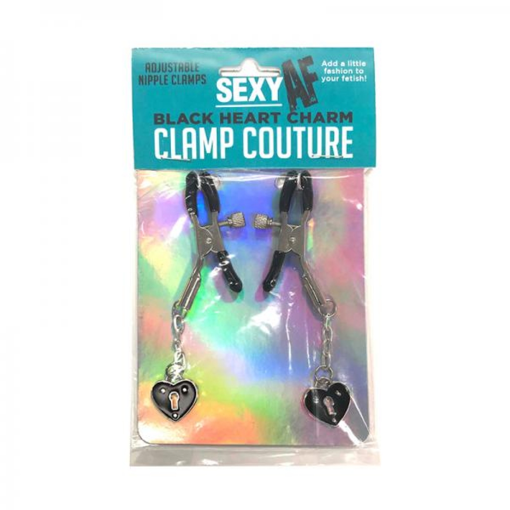 Af Sexy Nipple Clamps Black Hearts - Nipple Clamps