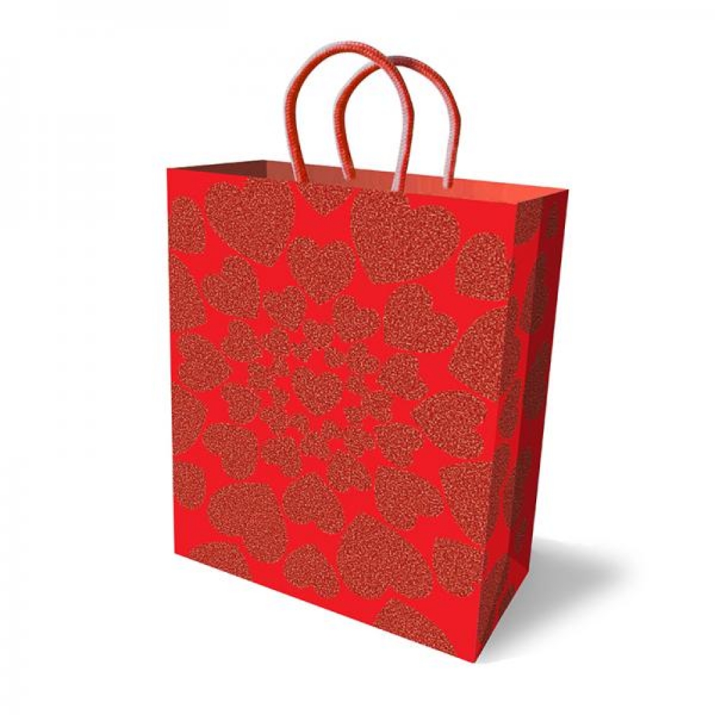 Glitter Hearts Holiday Gift Bag - Gift Wrapping & Bags