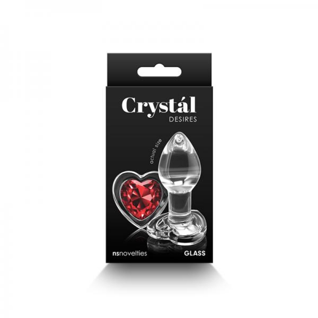 Crystal Desires Red Heart Small - Anal Plugs