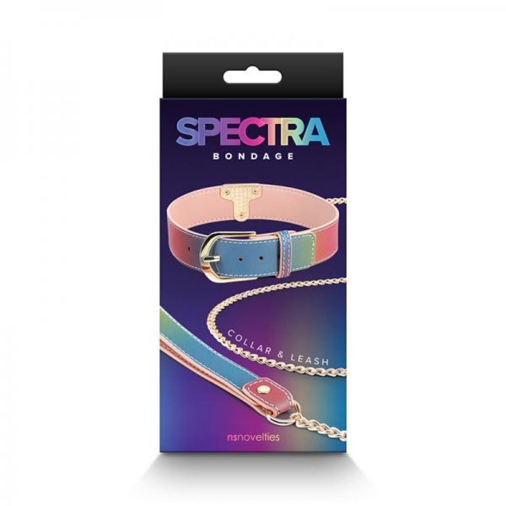 Spectra Bondage Collar&leash Rainbow - Collars & Leashes