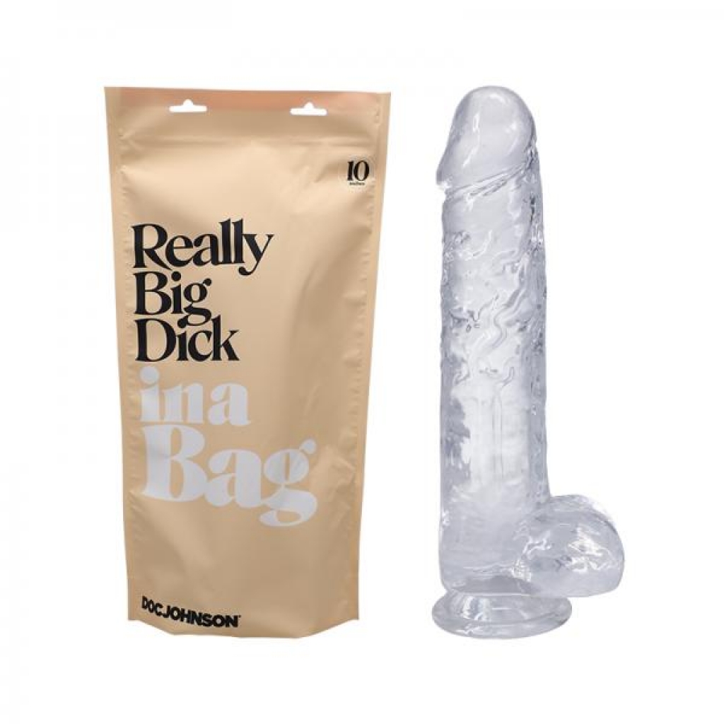 In A Bag Really Big Dick 10in Clear - Huge Dildos