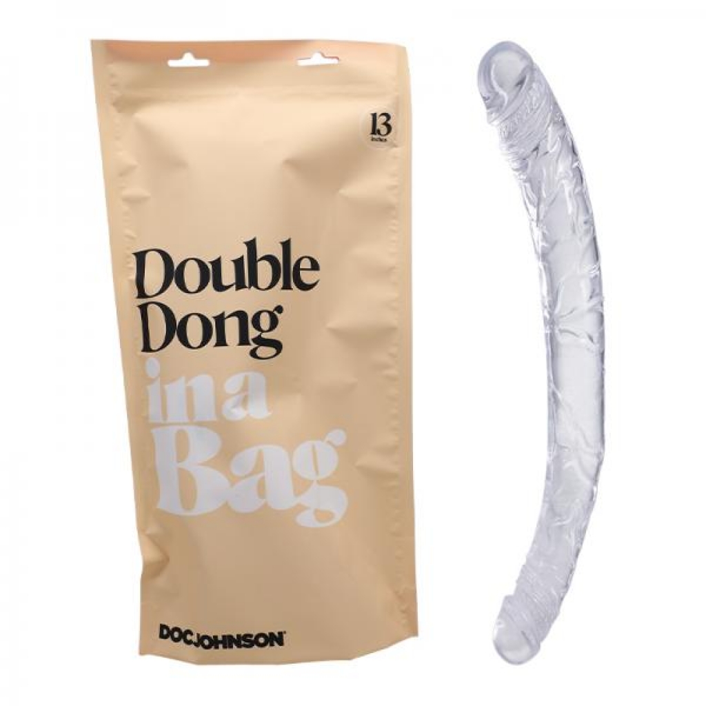 In A Bag Double Dong 13in Clear - Double Dildos