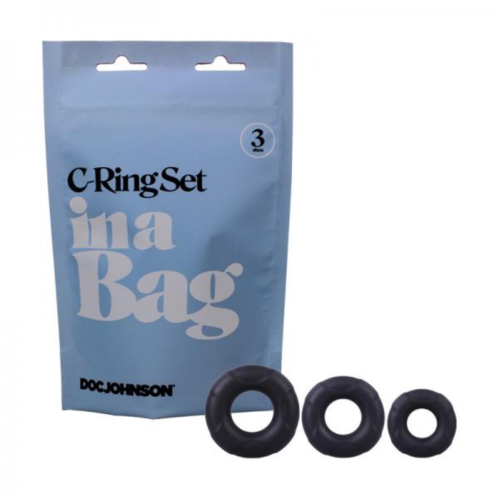 In A Bag C-ring Set Black - Classic Penis Rings