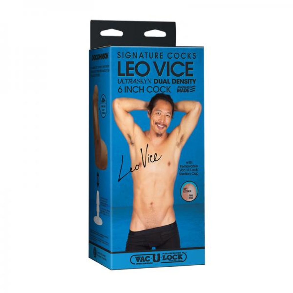 Signature Cocks Leo Vice Ultraskyn Cock With Removable Vac-u-lock Suction Cup 6in Caramel - Porn Star Dildos