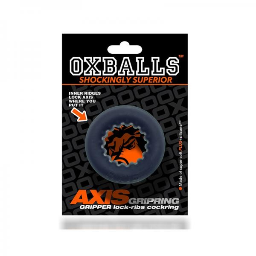 Oxballs Axis Rib Griphold Cockring Black Ice - Couples Vibrating Penis Rings