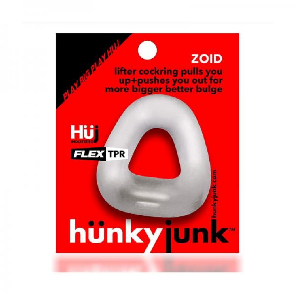 Hunkyjunk Zoid Trapezoid Lifter Cockring Clear Ice - Couples Vibrating Penis Rings
