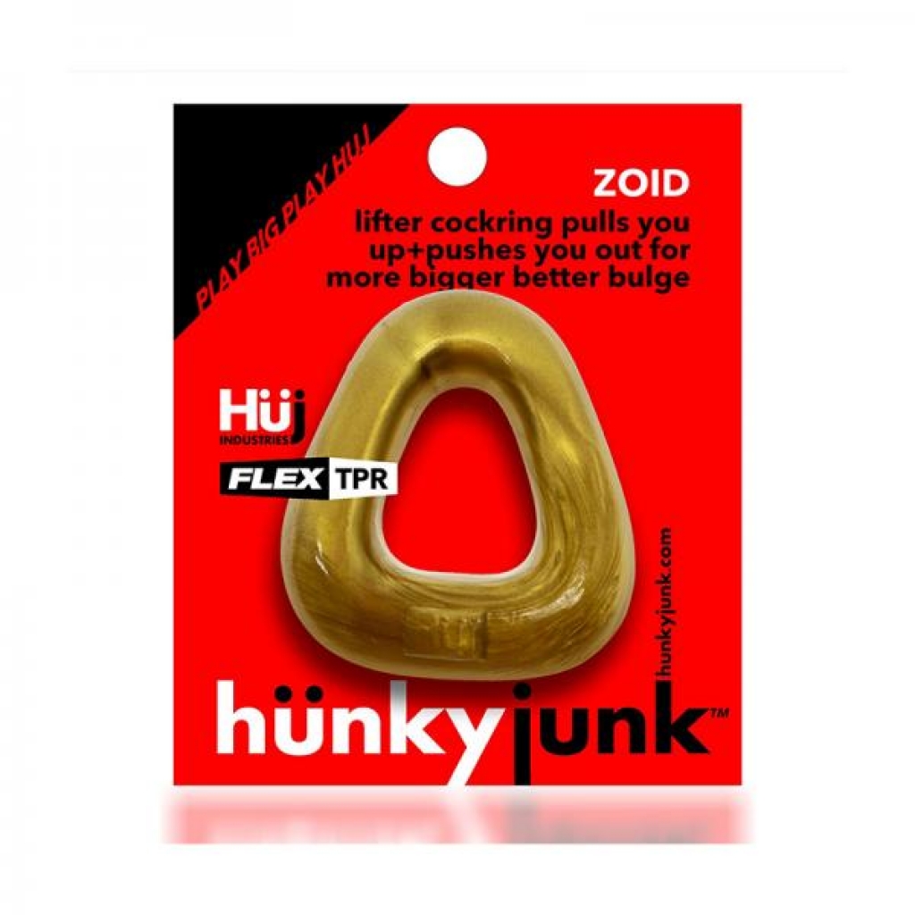 Hunkyjunk Zoid Trapezoid Lifter Cockring Bronze Metallic - Couples Vibrating Penis Rings