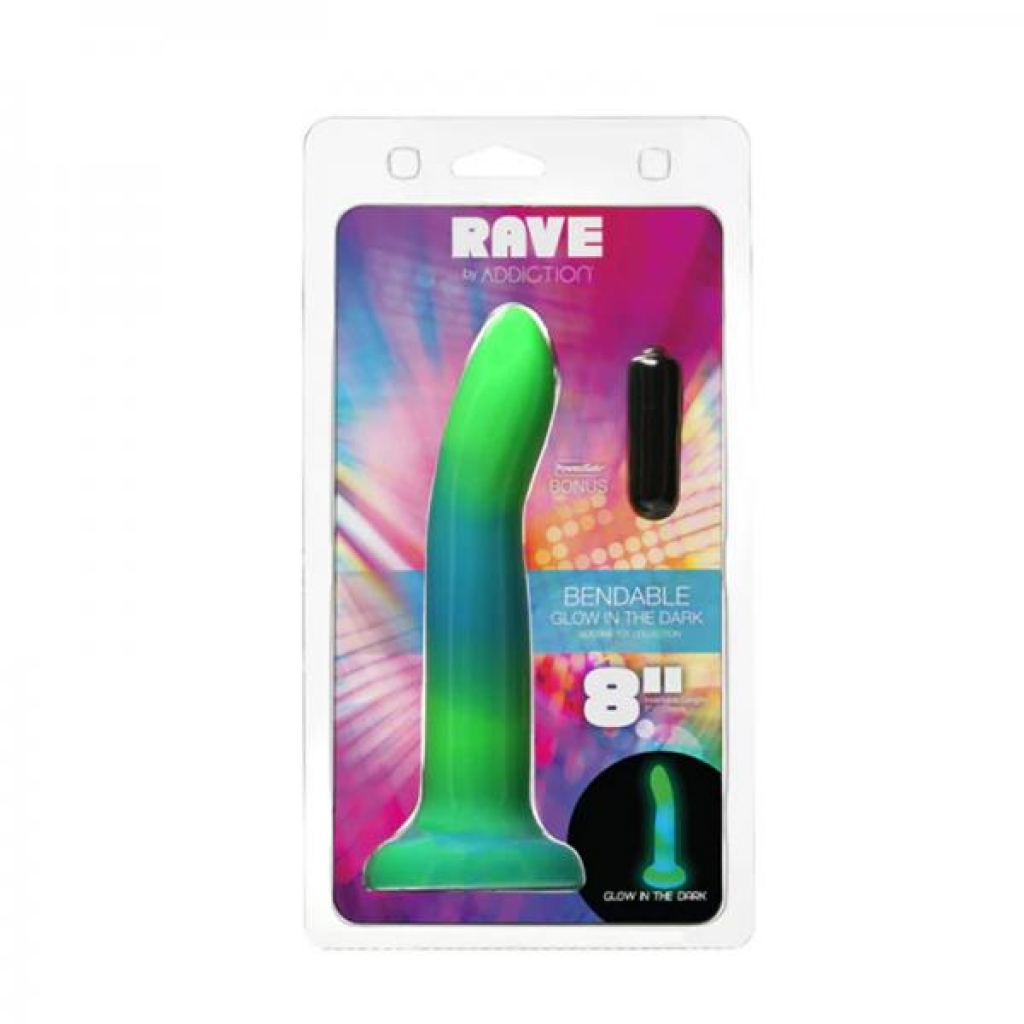 Addiction Rave Dong 8 In. G.i.t.d. Blue - Realistic Dildos & Dongs