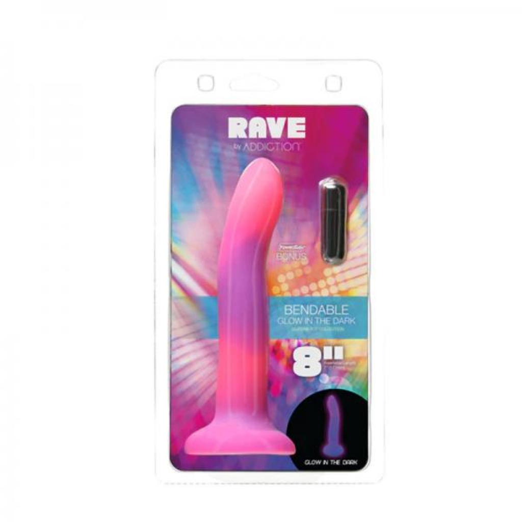 Addiction Rave Dong 8 In. G.i.t.d. Pink - Realistic Dildos & Dongs