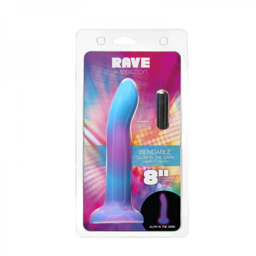 Addiction Rave Dong 8 In. G.i.t.d. Purple - Realistic Dildos & Dongs