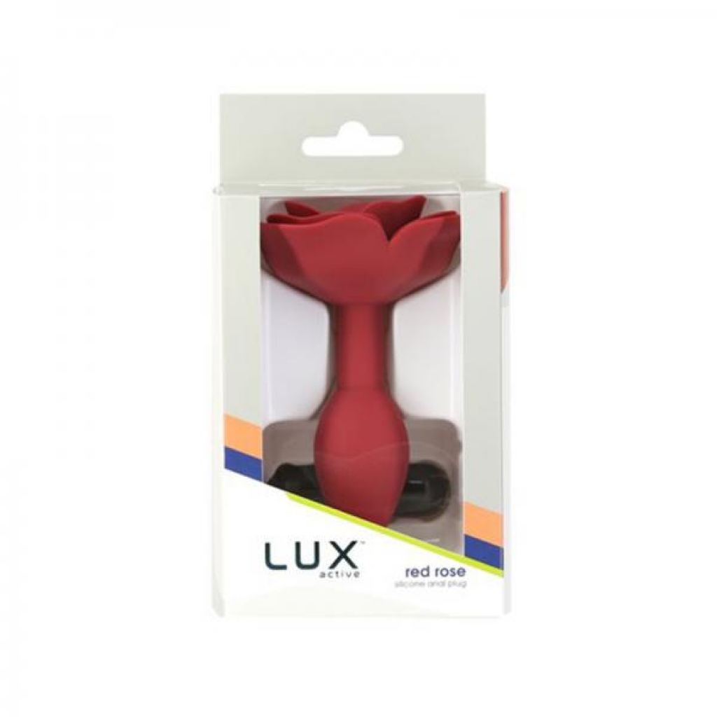 Lux Active Rose Silicone Butt Plug Red - Anal Plugs