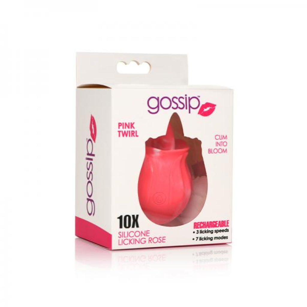 Gossip Tongue Tickler 10 Function Rechargeable Silicone Licking Rose Pink - Tongues