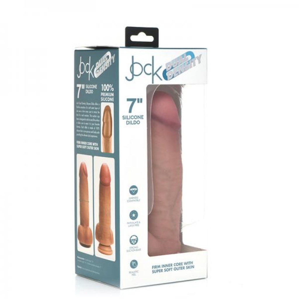 Jock Dual Density Silicone Dildo With Balls 7in Light - Realistic Dildos & Dongs