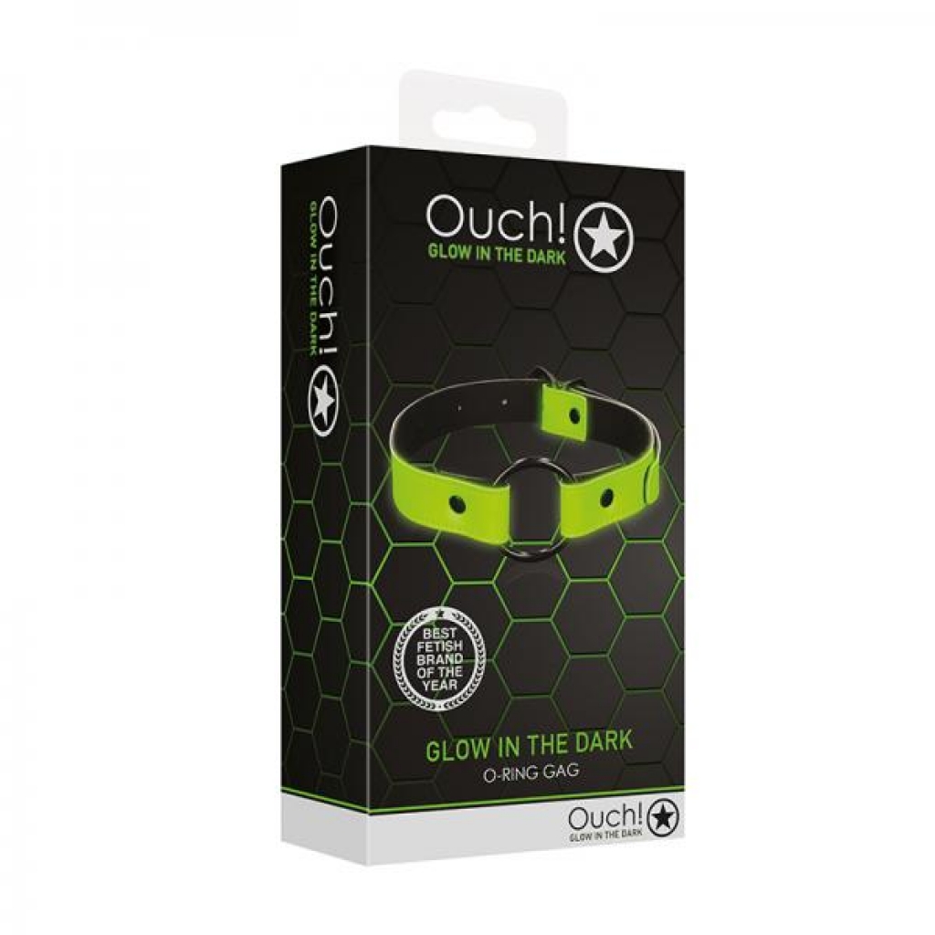 Ouch! Glow O-ring Gag - Glow In The Dark - Green - Ball Gags