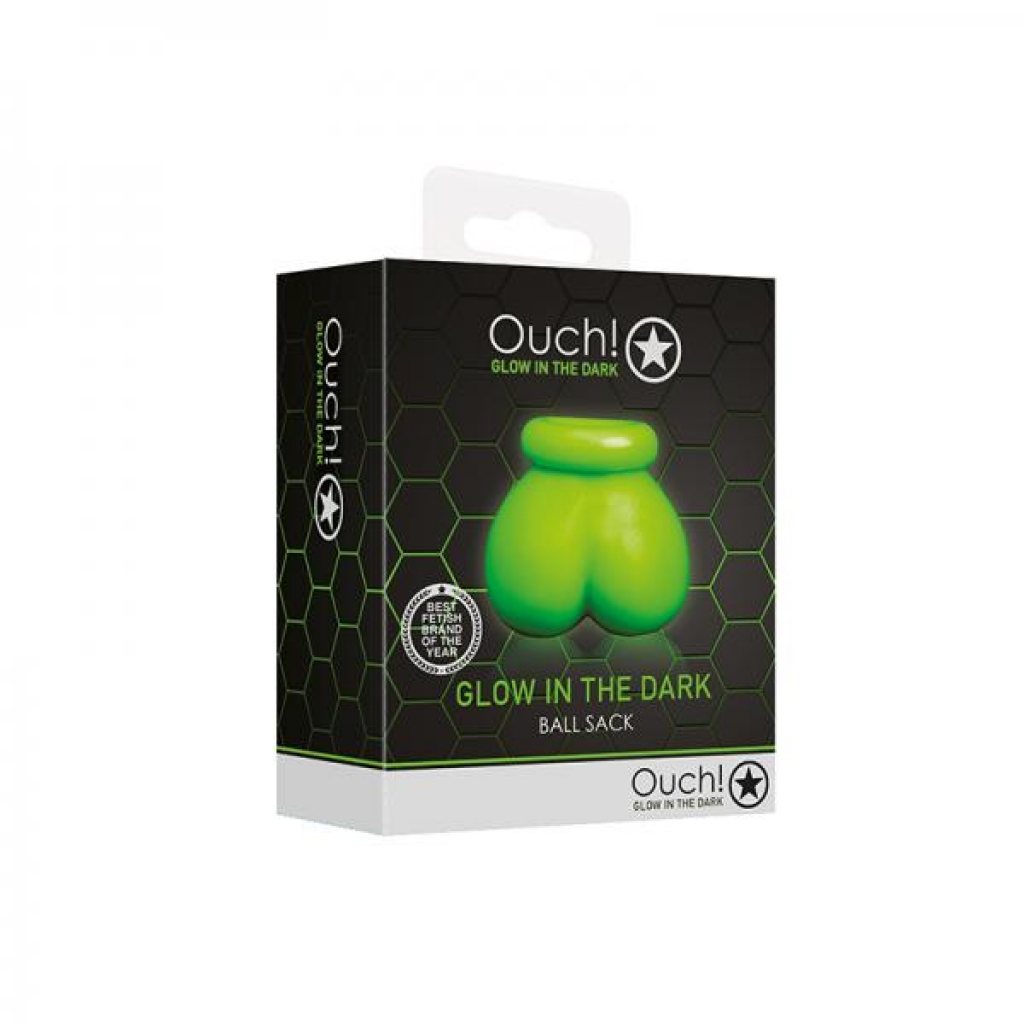 Ouch! Glow Ball Sack - Glow In The Dark - Green - Mens Cock & Ball Gear
