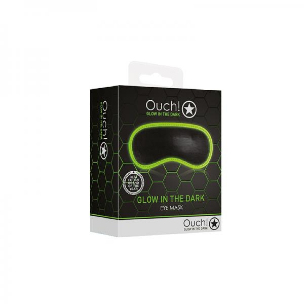 Ouch! Glow Eye Mask - Glow In The Dark - Green - Blindfolds