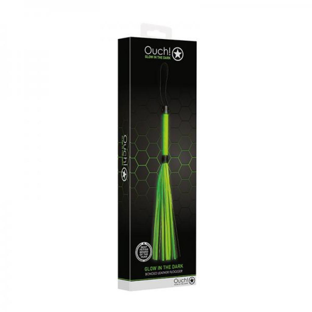 Ouch! Glow Flogger - Glow In The Dark - Green - Floggers