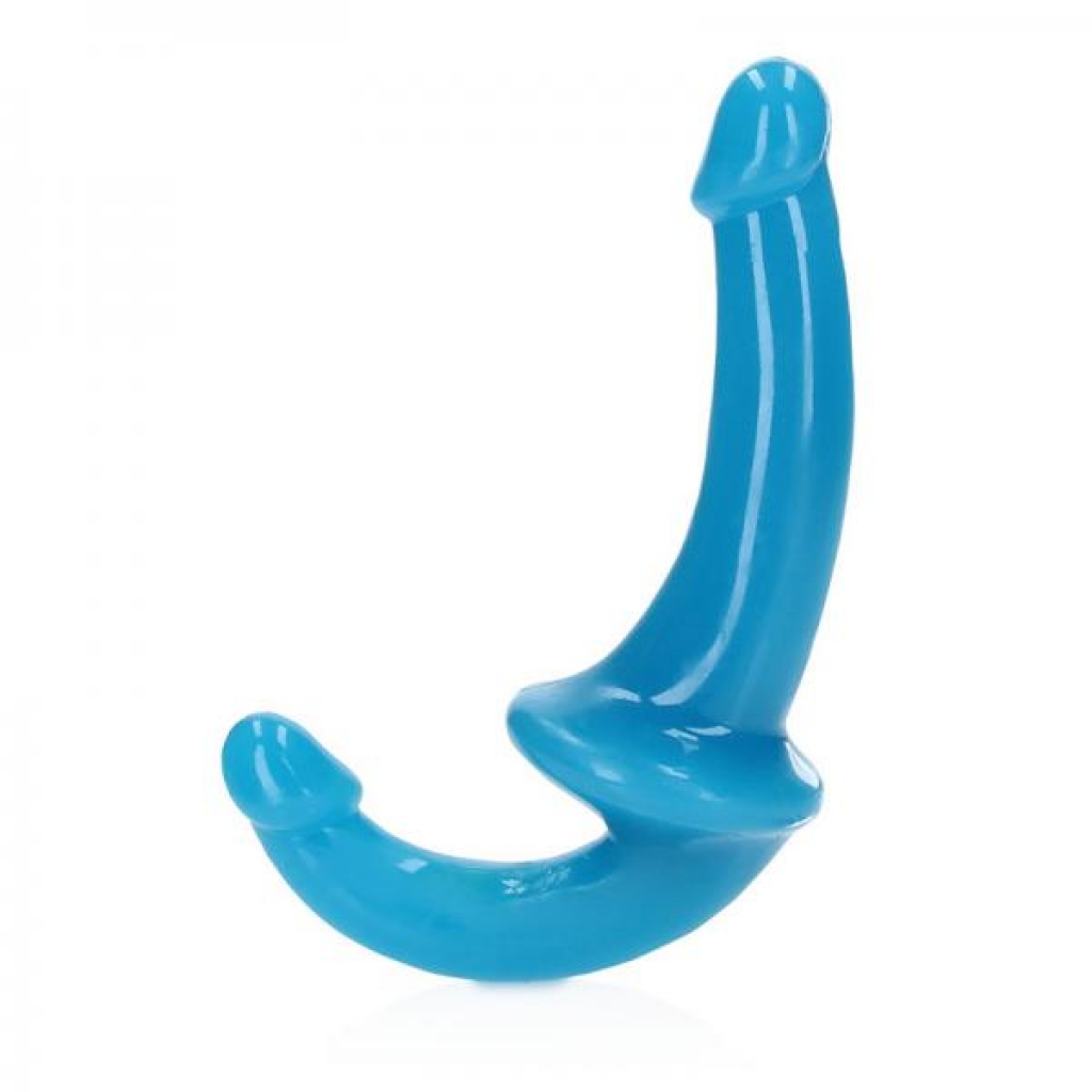 Realrock Glow In The Dark 6 In. Strapless Strap-on Dildo Neon Blue - Strapless Strap-ons